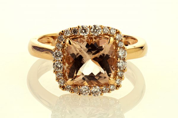18kt Rose Gold Diamond and Morganite Ring (Recently Sold)